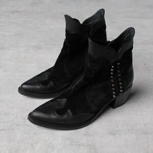 Kanna Black Ankle Boots with Studded Detail